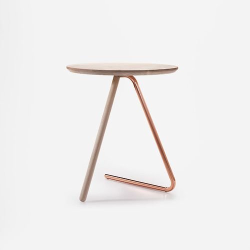 Modern brass leg round side table - Image 3