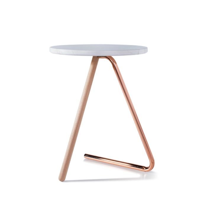 Modern brass leg round side table - Image 2