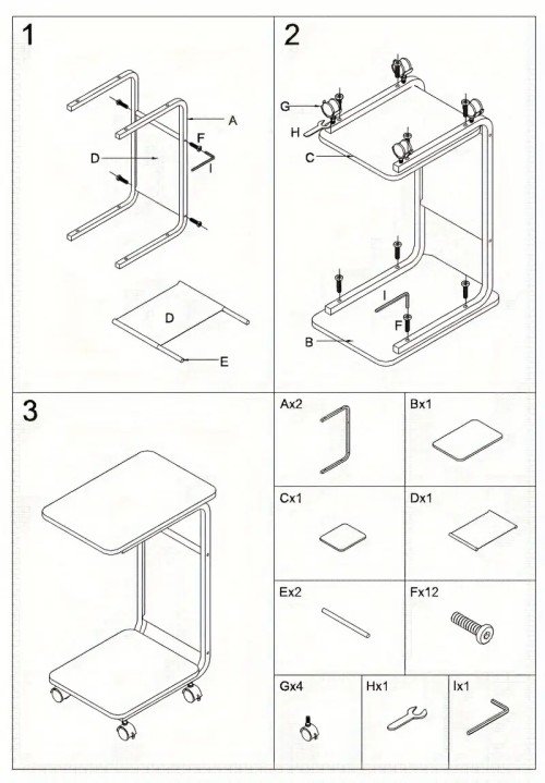 Sofa Side Table with Storage Pocket & Wheels - Image 5