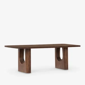 Luxurious 6 Seater Ash Wood Dining Table In Walnut Finish