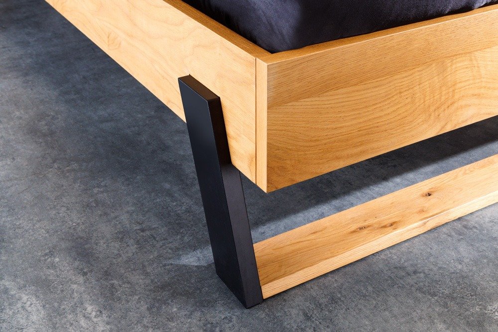 Handcrafted Live Edge Wooden King Bed Frame with Sturdy Metal Base - Image 5