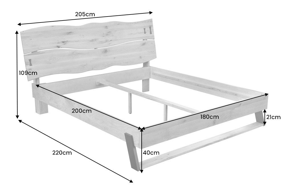 Handcrafted Live Edge Wooden King Bed Frame with Sturdy Metal Base - Image 3