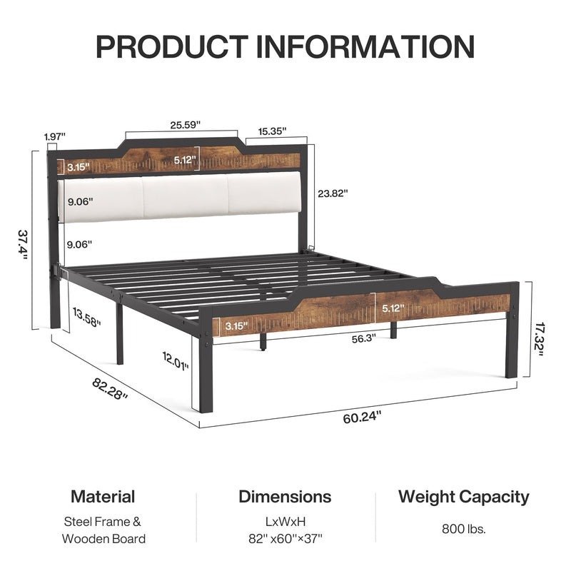 Modern Rustic Queen size Bed Frame - Image 5