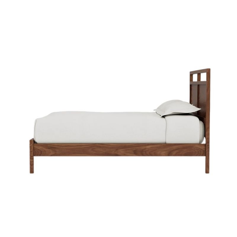 Solid Wood Queen Size Bed Frame with Modern Headboard – Premium Bedroom Furniture - Image 4