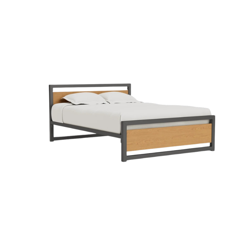"Industrial Style Queen Size Bed Frame – Solid Wood & Sturdy Metal" - Image 3