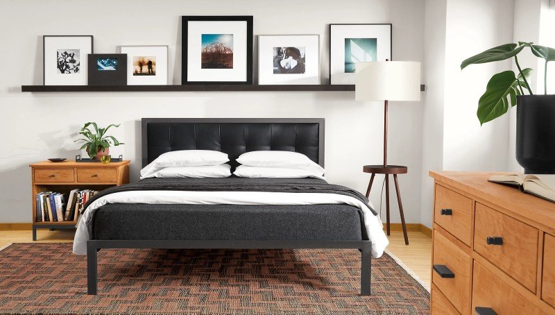 "Premium Queen Bed with Modern Cushioned Headboard – Durable Wooden Frame" - Image 4