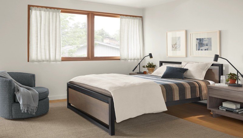 "Industrial Style Queen Size Bed Frame – Solid Wood & Sturdy Metal" - Image 4