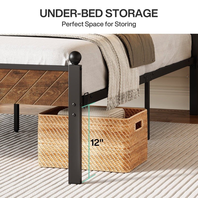 Modern Rustic Queen Size Iron Bed Frame - Image 5